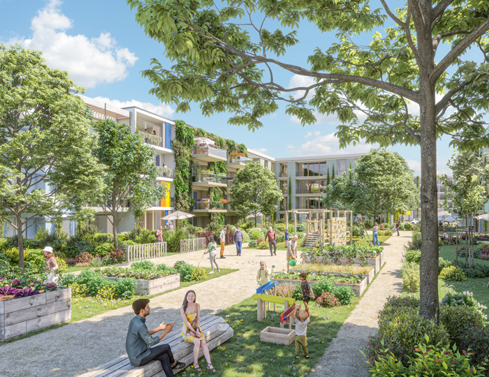 Schöne neue Welt: So stellen sich die Planer einen Wohnhof vor. 