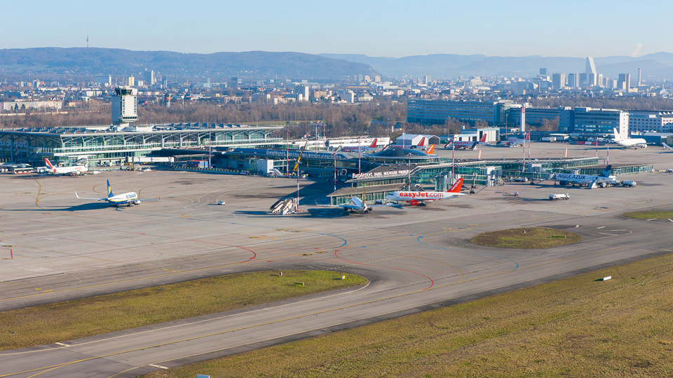 Luftbild vom Euroairport Gelände