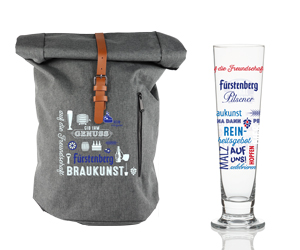 Glas und Rucksack von Fürstenberg