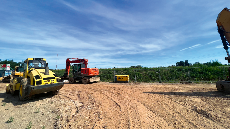 Dietenbach im Bau: Bagger auf Baustelle