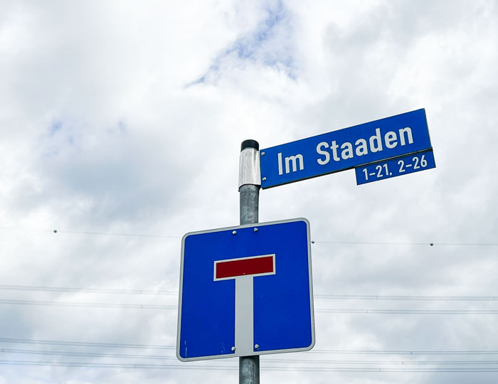 Ein Sackgassen Schild.