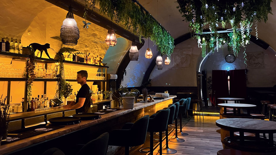 Innenraum und Bar in Frederics Cocktailclub