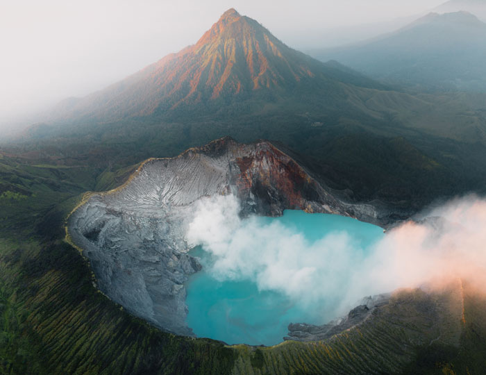 Der Vulkansee auf der Insel Java