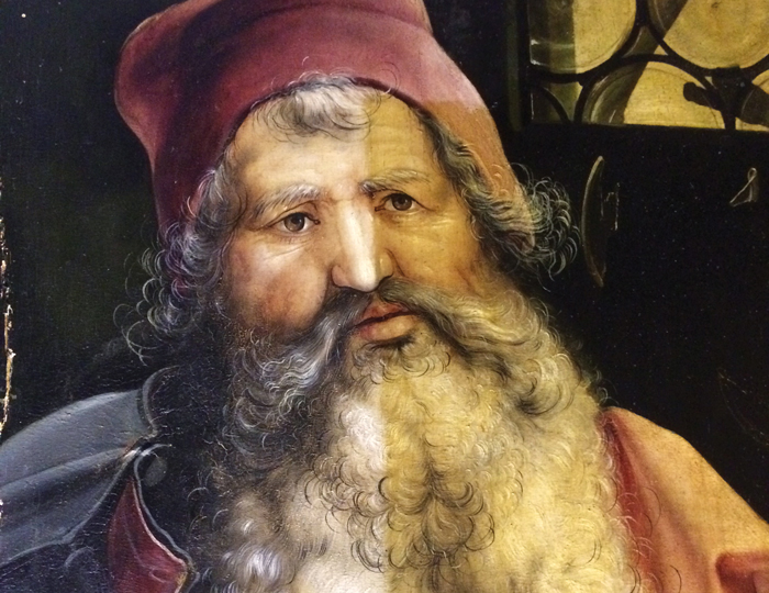 Restaurierungseffekt am Bart des heiligen Antonius