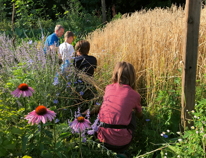 Kinder und Lehrer der Freien Waldorfschule in Freiburg-Rieselfeld