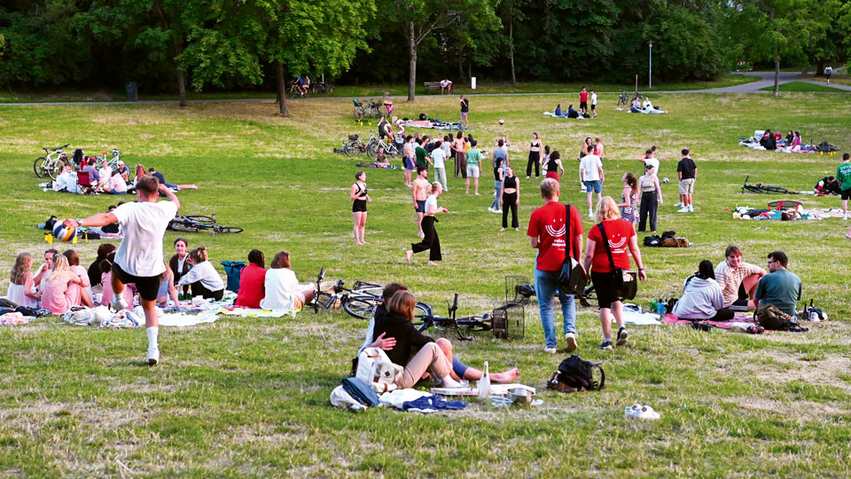 Menschen auf der Wiese