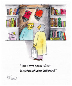 Karikatur zur Buchmesse Freiburg von Klaus Karlitzky 