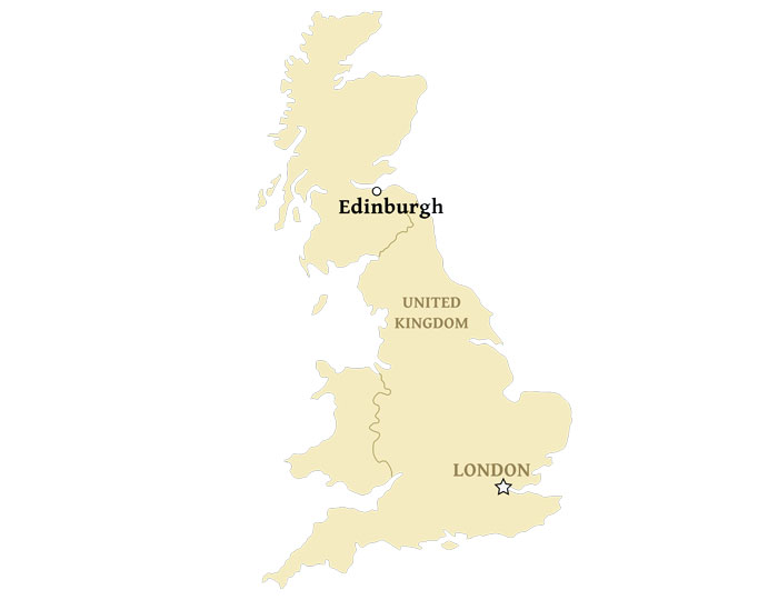 United Kingdom Landkarte – Edinburgh