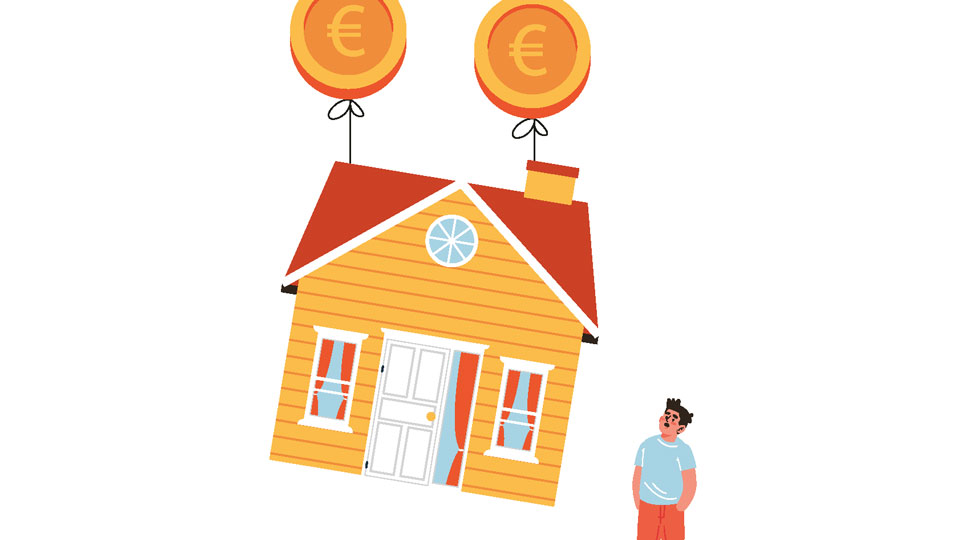 Haus an Geld fliegt davon