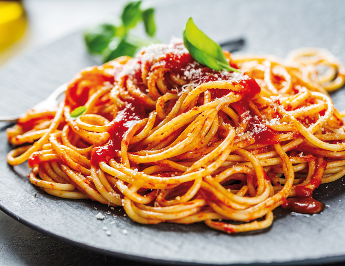 Teller Spaghetti mit Tomatensauce